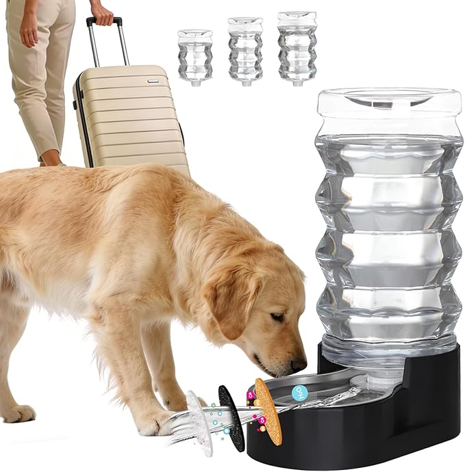 RIZZARI 9L Filtered Dog Water Dispenser: Large Capacity Multi Pet Solution | No Power Needed/Dishwasher-Safe/BPA-Free/Spill-Resistant/ For Multi-Dog Homes/Garage/Balcony