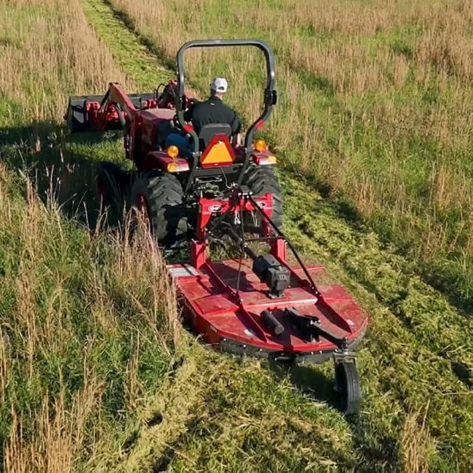60 Inch Brush Hog Tractor Rotary Cutter with PTO, Fits 22-50 HP | Cat 1 & 2, Heavy Duty 3 Point PTO Rotary Mower, 6 Gauge Steel Deck, Slip Clutch Driveline, Cuts 2 Inch Brush