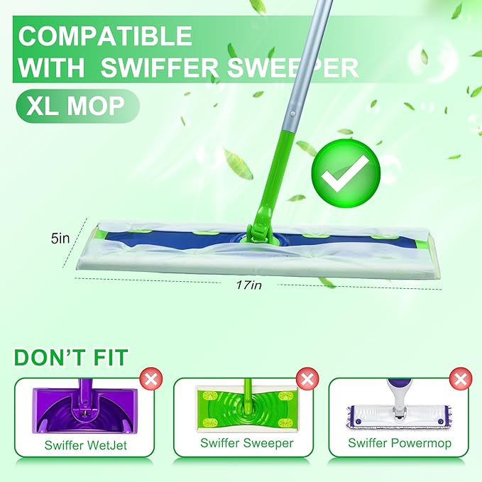 40 Count XL Wet Pads Refills for Swiffer Sweeper XL Mop, Disposable X-Large Wet Mopping Cloths, Extra Large Size Pads Refill for Multi-Surface Floor Cleaning (Mop not Included)