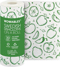 LOLA Swedish Dishcloths XL on a Roll, 30 Sheets, Fruit Pattern, Perforated Tear-Off 11" x 10" Sheets w/Hook, Reusable Absorbent Unpaper Towels Cellulose Sponge Cloth Biodegradable Made in Germany