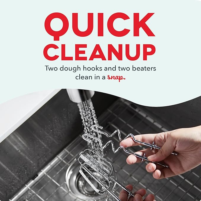 Dash Everyday Stand Mixer - Compact Tilt-Head Stand Mixer for Everyday Recipes - 6-Speed Power with Stainless Steel Bowl - Red, 3-Quart