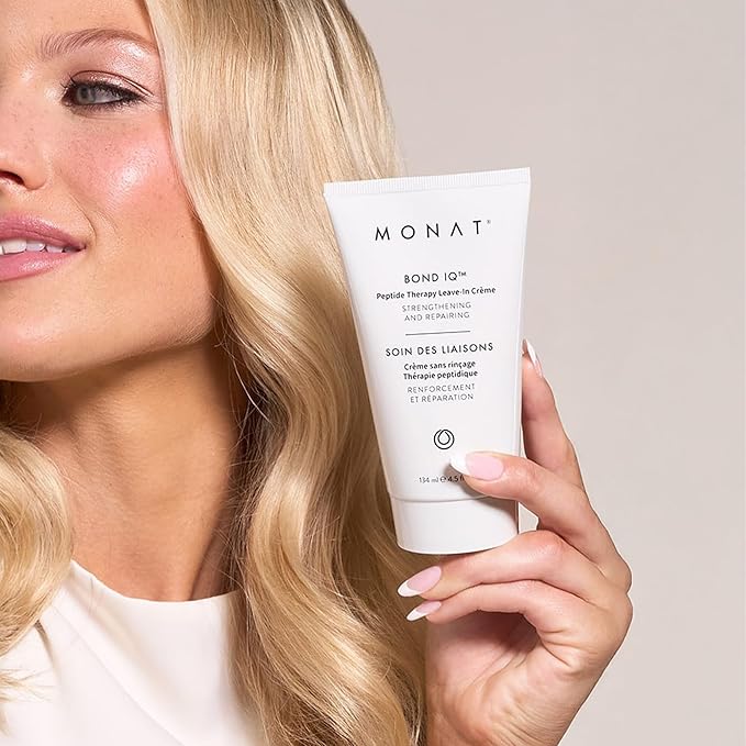 MONAT BOND IQ™ Peptide Therapy Leave-In Crème – Strengthening & Repairing Hair Treatment with Bond-Building Technology – Nourishes & Detangles for Healthier & Stronger Hair – 134 ml / 4.5 fl oz