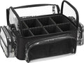 TANTO Makeup Brush Case, Clear Extra Large Cosmetic Organizer Holder Professional Makeup Artist Train Case with Adjustable Dividers&Strap Portable Makeup Brush Holder (02A-Black（XX Large）)