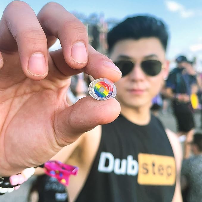 Eargasm High Fidelity Rainbow Earplugs for Concerts, Festivals, Musicians, DJs, Night-Life, Motorcycle Hearing Protection - Reusable Ear Plugs for High Fidelity Noise Reduction up to 21 dB