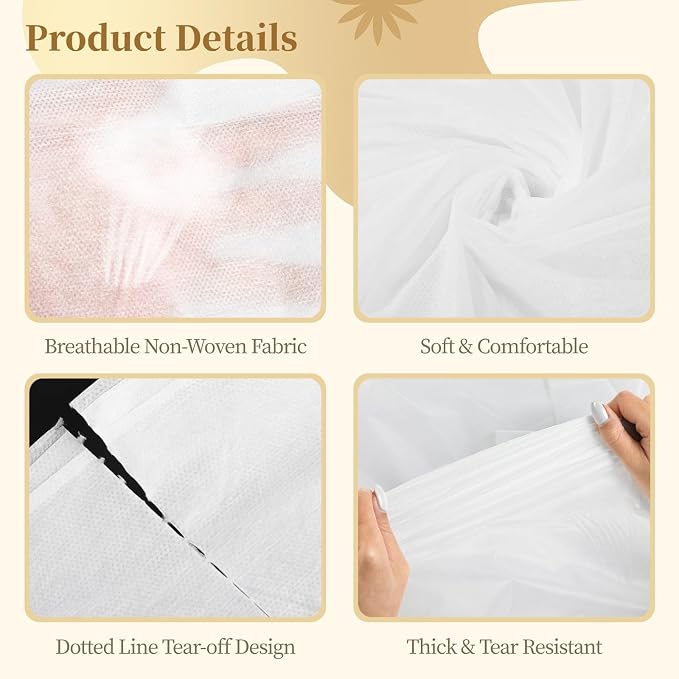 50 PCS Disposable Massage Table Sheets, 71 x 31.5 in Non-Woven Single Use Hygiene Bed Covers for Spa, Beauty Salon, Tattoo Table, Hotel, Skincare Chair