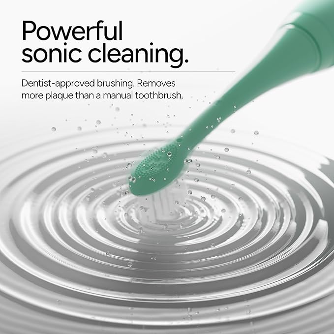 ORDO Sonic+ Electric Toothbrush for Adults, Advanced Smart Tech, 4 Brushing Modes, Fast Rechargeable, Sonic Toothbrushes Over 4 Weeks Battery Life, Silicone Polishing Element, USB Charger, Mint Green