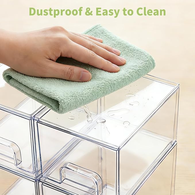 Bottle Storage Organizer Baby: Clear Stackable Storage Drawers, Acrylic Bottles Station Organizer for Countertop, Vanity, Bathroom, Cabinet Organization - 5 Pack