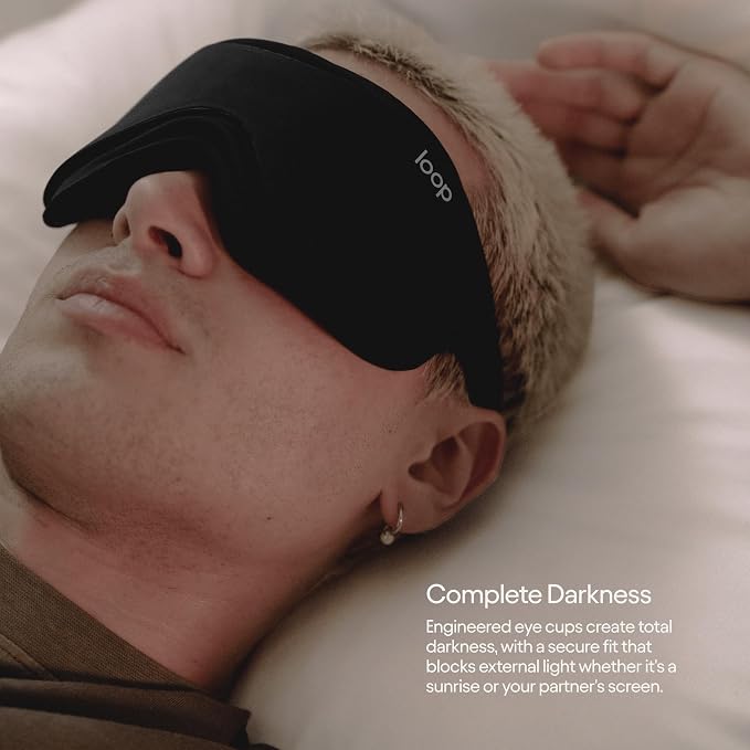 Loop Eclipse Sleep Mask – Premium Light-Blocking Eye Mask for Sleep, Travel, Napping & Side Sleepers | Deeper Darkness for Easier Rest | Face-Hugging Fit with Eyelash Clearance
