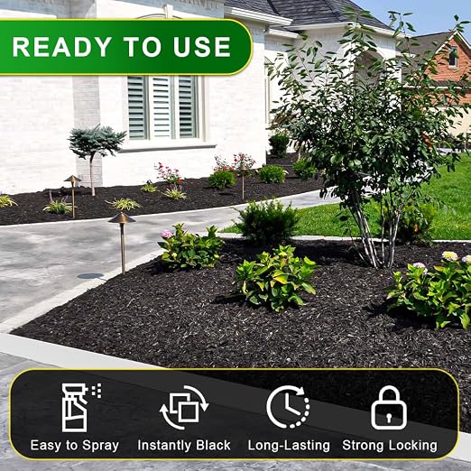 Blcak Mulch Dye 500ML Concentrate, Mulch Paint Concentrat for Landscaping - Rubber, Pine Straw, Wood Chips & More - Used with Pump Sprayer Coverage Up to 800 Sq Ft, Long-Lasting & Ready-to-Use