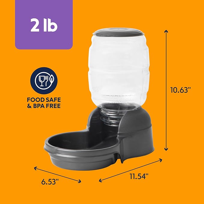 Petmate Replendish Gravity Automatic Dog Water Dispenser Pet Waterer and Pet Feeder Set with Microban Protection Base, 100% BPA Free, Wide Mouth Bowl - 0.5 Gallon Water, 2 lb Food