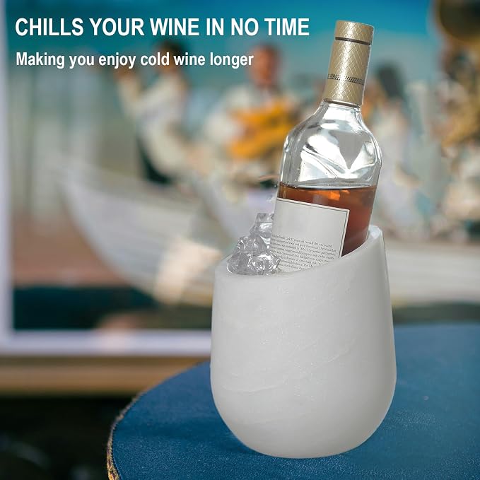 BCS Marble Wine Bottle Chiller Bucket - Versatile Wine & Champagne Chillers for Bottles - Applicable to Kitchen Utensil Holder That Also Serve as Lamp Shade
