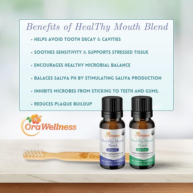 OraWellness Healthy Mouth Blend Organic Tooth Oil, Fluoride Free Rinse | Made in the USA with Essential Oils, Natural Toothpaste & Mouthwash Alternative, Supports Healthy Mouth, Teeth & Gums