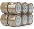 BOMEI PACK 3inch Brown Packing Tape, 12 Refills Rolls Wide Packaging Tape for Moving, Shipping and Storage, 2.4 Mil x 60 Yards