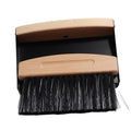 Dustpan Brush Set, Broom Dustpan Combo Wooden Handle, Black PET bristles(Black Pet Bristles)
