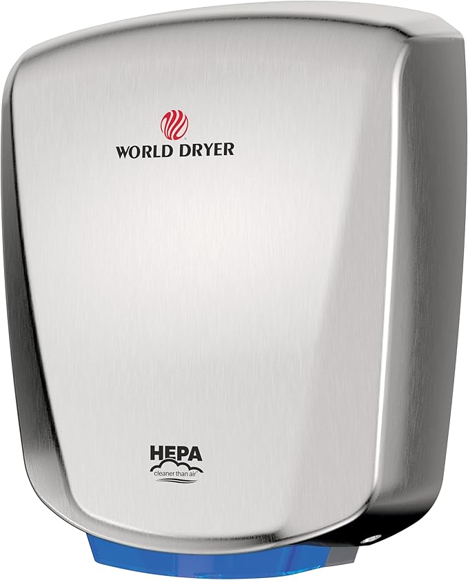 HEPA-Filtered VERDEdri, Brushed S/S, Surface-Mounted ADA Compliant, Energy-Efficient High-Speed Dryer, Universal Volt