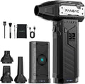 Compressed Air Duster - 2 Swappable Battey Packs and 4 Nozzles, Rechargeable Air Duster, 3-Speed Cordless Air Duster for Dust/Snow Cleaning (2-yr Warranty)
