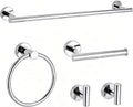 Polished Chrome Bathroom Hardware Accessories Set 5 Piece, Stainless Steel Bath Towel Bar Set 24 Inch,Toilet Paper Holder,Towel Ring Holder,Towel Rack Set,Gold Bathroom Accessories Kit Silver