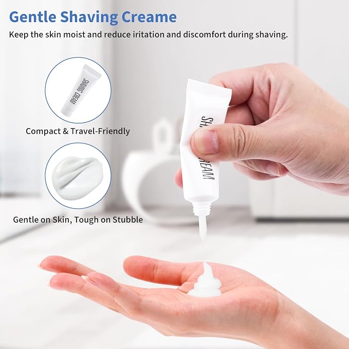 480 Pack Disposable Razors Bulk for Men with Shaving Cream, Shaving Kit for Men, Homeless Supplies Bulk, Individually Wrapped Twin Blade Razors Travel Cream for Hotel Airbnb Shelter Camping