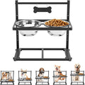 ADENGL Elevated Dog Bowls for Dogs,Raised Dog Bowl Stand with Two 1700ML Stainless Steel Bowls, Adjustable Tall Dog Food Water Bowls