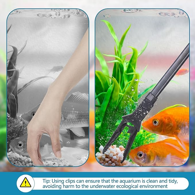 Gisafai 2 Pcs Plastic Aquarium Tongs Long Multi Purpose Trimming Feeding Aquarium Tools for Fresh Water Saltwater Fish Tanks Coral Plant (20 Inch)
