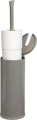 Zenna Home Easy Access Brushed Nickel Toilet Paper Holder, Rustproof, Holds 3 Rolls, Toilet Paper Storage with Lid and Easy Grip Handle, Bath Tissue Holder with Lid, Brushed Nickel