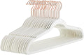 Amazon Basics Slim Velvet Non-Slip Space Saving Suit Clothes Hangers, Closet Organizer, Ivory/Rose Gold, 30-Pack