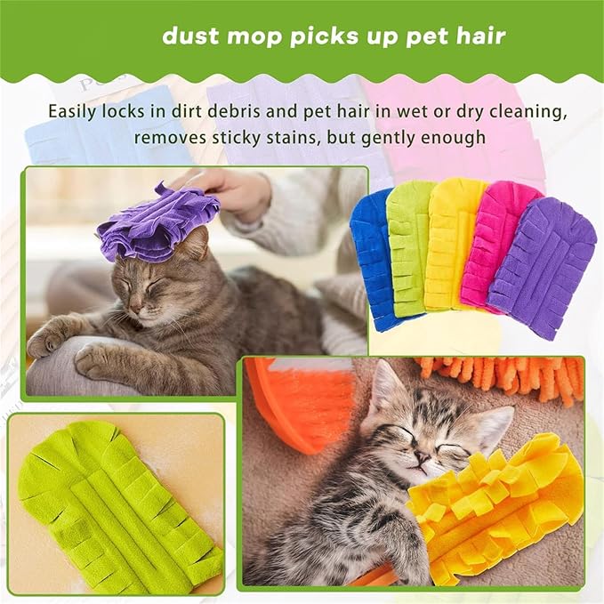 Reusable Chenille Microfiber Dust Duster, Bendable Microfiber Duster with Removable Washable Cloth Covers, 360°Electrostatic Duster Refills for Efficient Home Cleaning (10PCS)