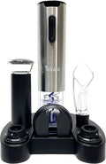 Electric Wine Opener Set with 6-in-1 Accessories, Automatic Corkscrew, Foil Cutter, Pourer, Vacuum Pump, 2 Stoppers, Charging Stand