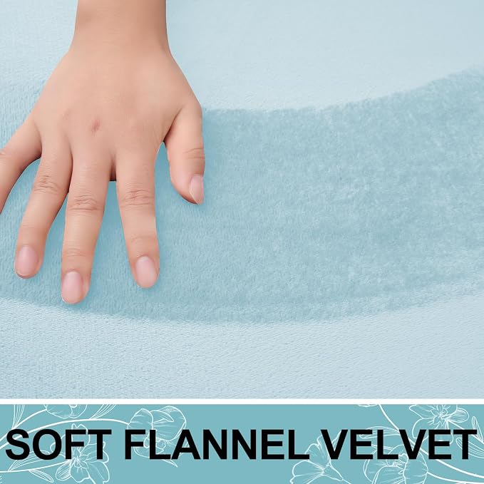 Smiry Memory Foam Bath Mat 36x24, Extra Soft and Absorbent Bathroom Mats, Non Slip Washable Carpet for Floor, Shower and Tub, Sky Blue