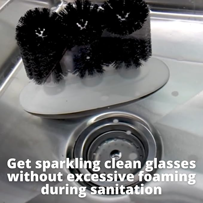 BEER CLEAN Diversey 990224 Low Suds Glass Cleaner for Electric Brushing, Portion Control Bar Glass Washing Powder, Unscented, Packet, 0.5-Ounce (Pack of 100)