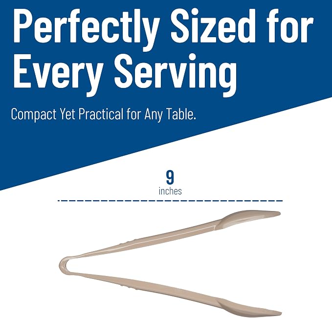 Carlisle FoodService Products 460906 Carly Salad Tong, 9" Salad Tong, Beige, 1 Pack