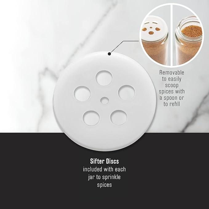 Kamenstein 20 Jar Vintage Revolving Countertop Spice Rack Organizer with Spices Included, FREE Spice Refills for 5 Years, Wood and Stainless Steel with Metal Caps (Pack of 2)