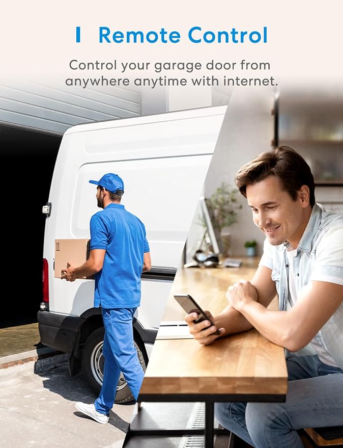 meross Smart WiFi Garage Door Opener Remote Work with Alexa and Google | Compatible with SmartThings, App and Voice Control, Auto Close, Easy to install, No Hub Needed, Non-HomeKit Version