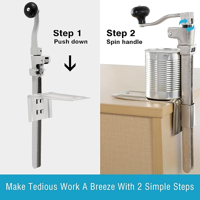 IRONWALLS Commercial Can Opener, 16” /41cm Heavy Duty Tabletop Manual Can Opener for Cans Up to 10” Tall, Adjustable Metal Can Opener with Plated Steel Base, Fits for Restaurant, Hotel, Bar, Home | Heavy Duty Steel Can Openers Countertop Mount, Adjusta...
