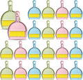LemonRoad 24 Pcs Mini Broom and Dustpan Set with Handle Nesting Tiny Cleaning Broom Hangable Back to School Supplies for Classroom Office Desk Car Kitchen Camping Pet Area Pastel Colors