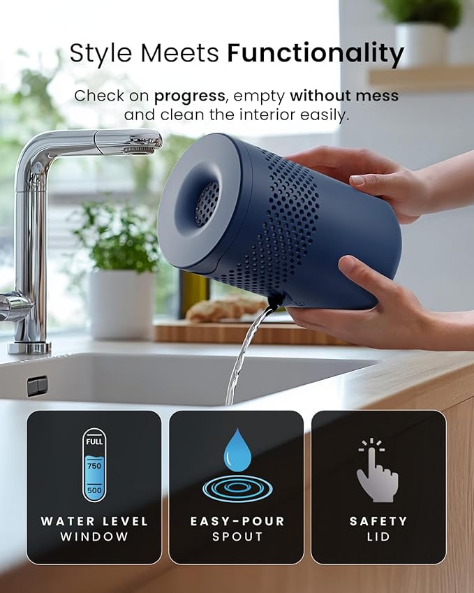 Pro Breeze Osmo® Dehumidifier, Silent & Refillable Moisture Absorber for Home, Bedroom, Wardrobe and Bathroom,1.54lb Refillable Tablet, Blue