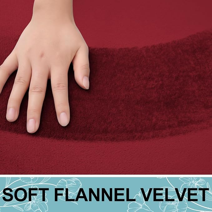 Smiry Memory Foam Bath Mat 24x16, Extra Soft and Absorbent Bathroom Mats, Non Slip Washable Carpet for Floor, Shower and Tub, Red