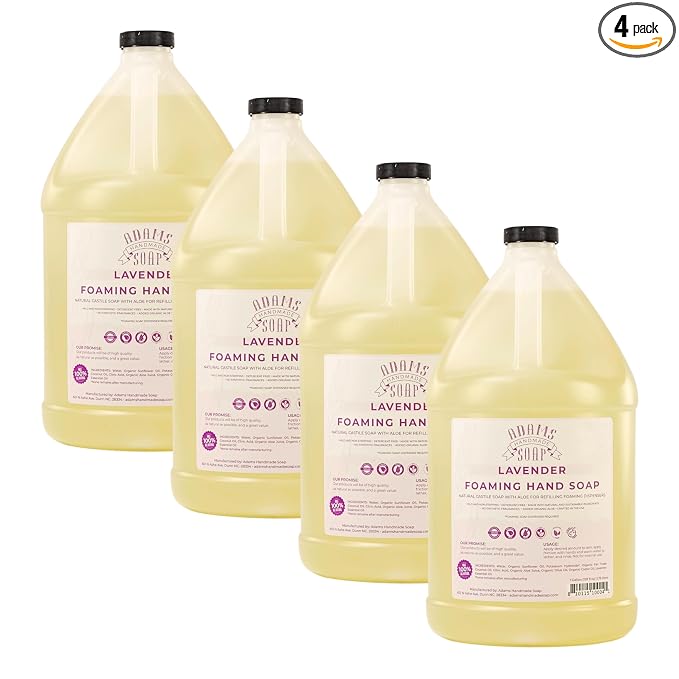 Adams Handmade Soap Liquid Foaming Soap 1 Gal - Lavender (Pack of 4)