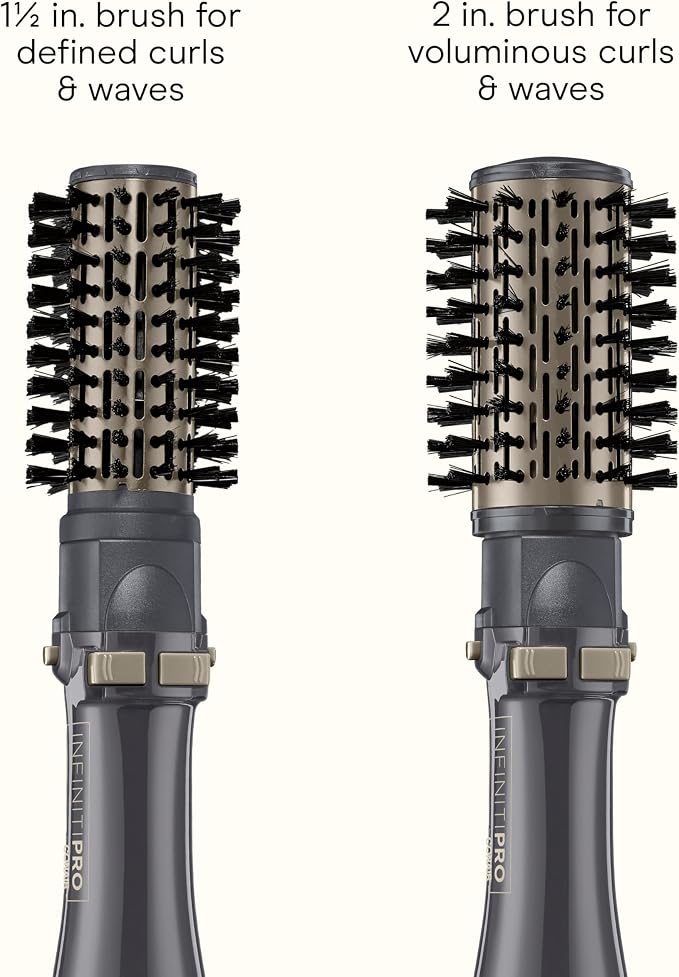 INFINITIPRO BY CONAIR Hot Air Styling Brush Set with 2-Inch and 1.5-Inch Bristles (Pack of 3)