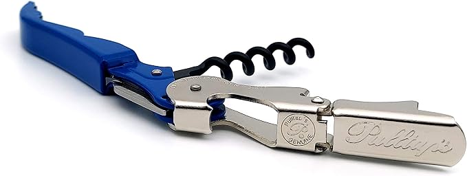 Pulltap's Genuine Classic 500 Waiter's Corkscrew – Double-Hinged Wine Key with Hinged Foil Cutter – Patented Design – Made in Spain – Light Blue (Azul)