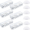 Tatuo 6 Pcs Cable Organizer Box with Wire Ties, Plastic Cord Storage Box with Lid, Electronics Organizer for Home Office Desk Organizers and Accessories (Clear)