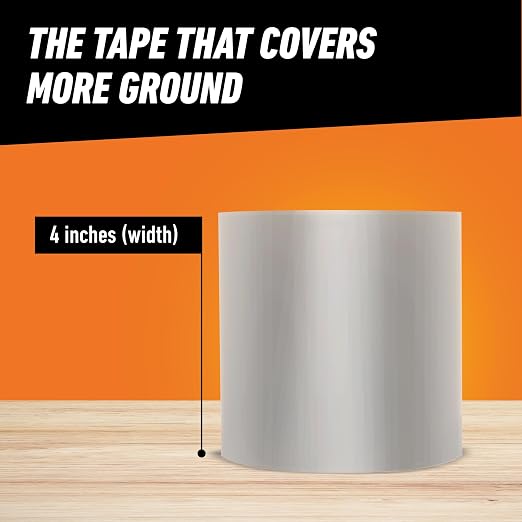 Gorilla Waterproof Patch & Seal Tape, Clear Tape, 4" x 8' (Pack of 4) - Permanent Weather Resistant Seal for Leaks and Repairs