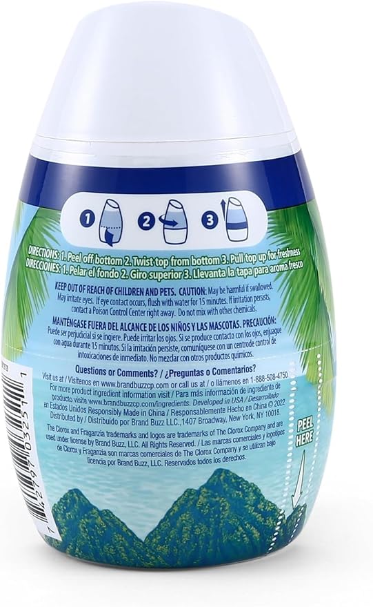 Clorox Fraganzia Gel Air Freshener Cone in Island Orchid Scent, 6oz | No-Plug, Battery-Free Air Freshener for Small Rooms, Closets, Kitchens, Bathrooms, Offices and More (Pack of 3)