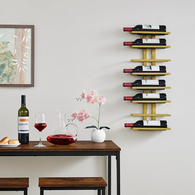 Hoctieon 8 Tier Wall Mount Wine Rack, Wall Racks for Wine Bottles Display and Storage, Hanging Bottle Organizer for Living Room, Dining Room, Wine Cellar, Bar, Quartz Green