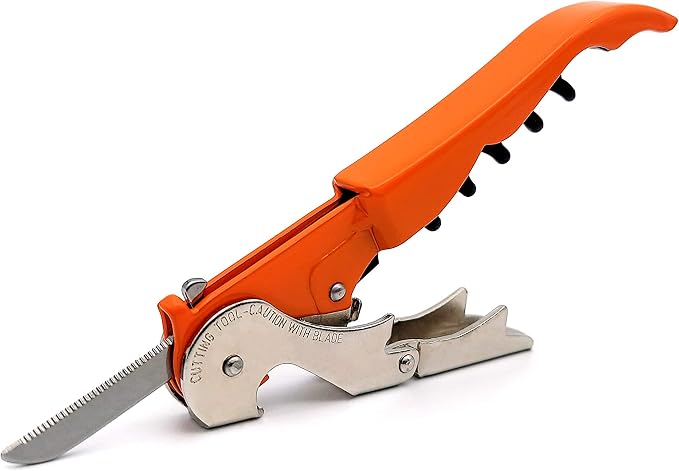 Pulltap's Genuine Slider 900 Waiter's Corkscrew – Double-Hinged Wine Key with Sliding Foil Cutter – Patented Design – Made in Spain – Naranja (Orange)