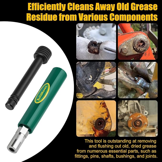 Grease Fitting Cleaning Tool -Grease Zerk Cleaner, Zerk Fitting Cleaning Tool, Remove Old Dried Grease from Fittings, Pins, Shafts, Bushings, and Joints (Green)