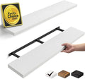 BAYKA Floating Shelves, 47.2 inches Long Heavy Duty Wall Mounted Rustic Wood Shelves for Bathroom, Bedroom, Living Room, Kitchen, Office, Hanging Shelf for Books/Storage/Decor(White,Set of 2)