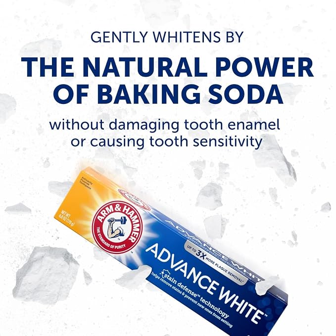 ARM & HAMMER Advanced White Extreme Whitening Toothpaste, Multi-Pack -Clean Mint - Fluoride Toothpaste (Pack of 12)