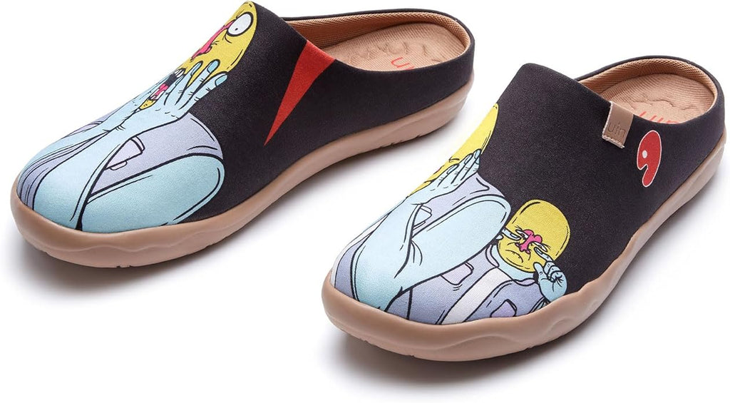 UIN Men's Mules Slipper Loafers Lightweight Mules Walking Casual Clogs Comfort Household Slip Ons Art Painted Travel Shoes Malaga Marine World