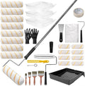 SOUTHGATE 33PCS Paint Roller Kit with 4-Section Pole(1-5 FT) – Heavy Duty Handles, 4" 9" Paint Rollers, Drop Cloth & Brushes Set – House Painting Tools for Home Renovation by DIYers & Pros